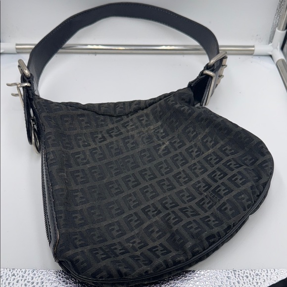 Fendi Handbags - Fendi Oyster Black and Silver hardware small Shoulder Bag